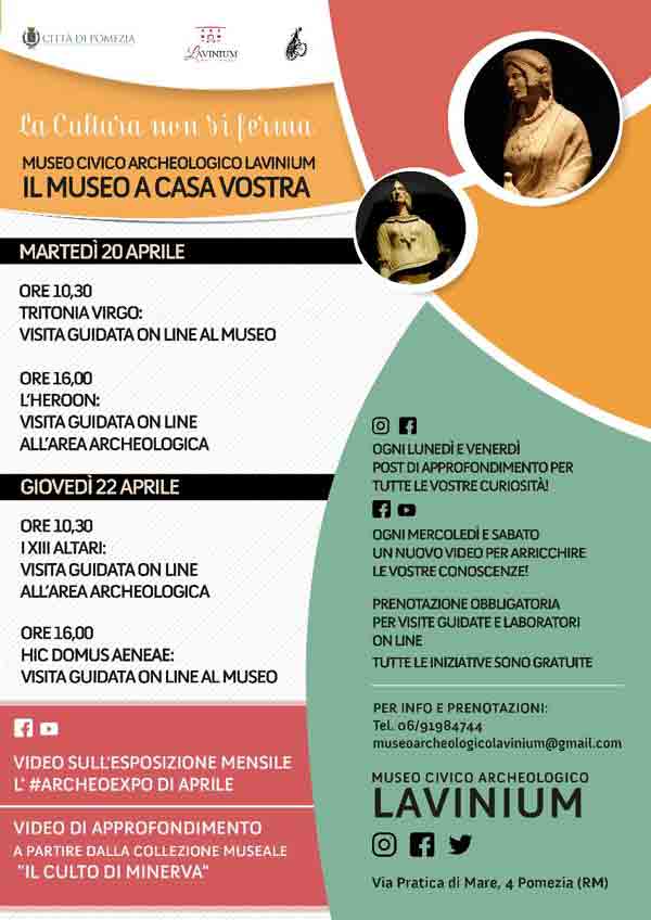 Museo Civico Archeologico Lavinium - Appuntamenti 19-24 Aprile 2021