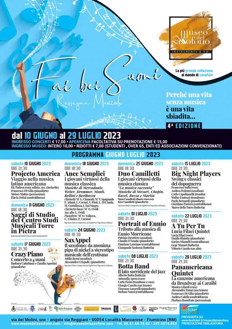Fai Bei Suoni 2023 - Rassegna Estiva Museo del Saxofono
