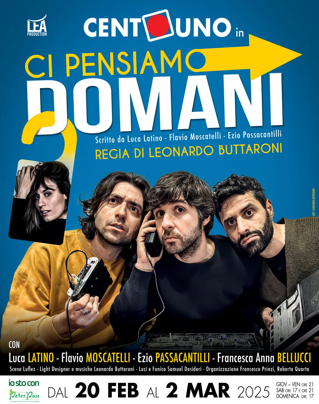 Teatro Golden: arriva "Ci pensiamo domani" dal 20 febbraio divertimento puro con I CentoUno 2 Ci pensiamo domani