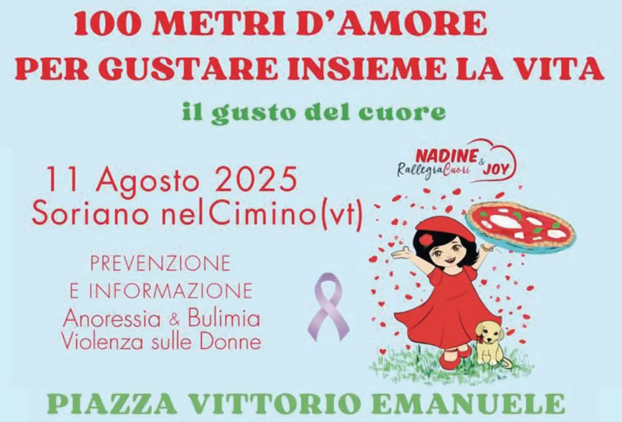 Cento metri di pizza per battere i disturbi alimentari: A Soriano nel Cimino la manifestazione di Donna Donna Onlus con lo Chef Gabriele Bonci