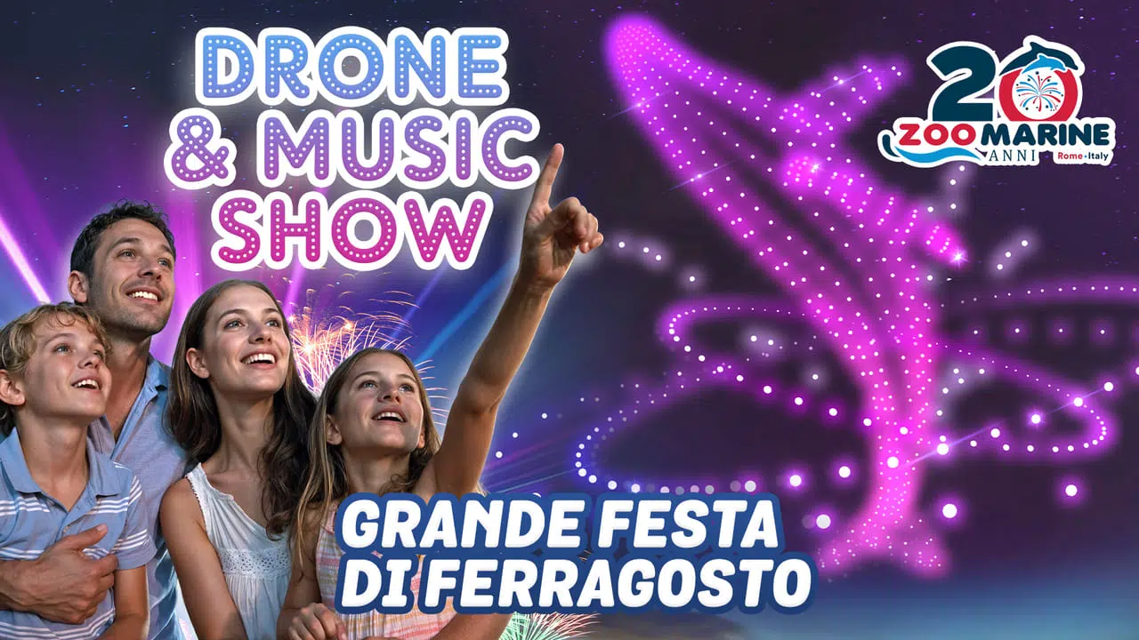 Oltre 250 droni nel cielo sopra a Zoomarine: a Ferragosto arriva "Drone & Music Show"