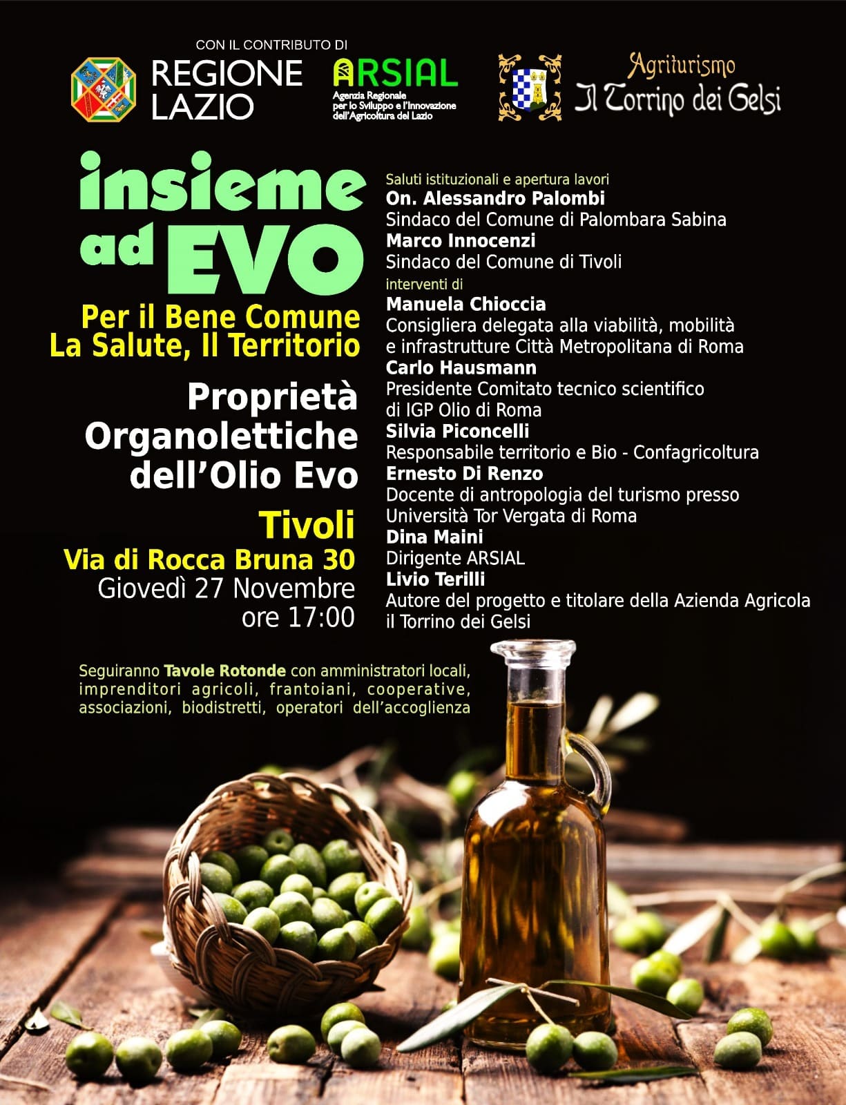 Agricoltura: Il progetto oleoturistico Insieme ad Evo fa tappa a Tivoli