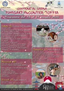 Locandina ufficiale dell’evento Giappone in Sabina – Ishigaki incontra Toffia 2026