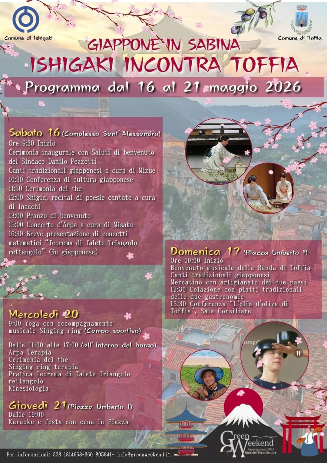 Locandina ufficiale dell’evento Giappone in Sabina – Ishigaki incontra Toffia 2026