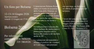 Locandina del concorso Un fiore per Bolsena 2026 dedicato alla calla, in occasione della Festa delle Ortensie a Bolsena.