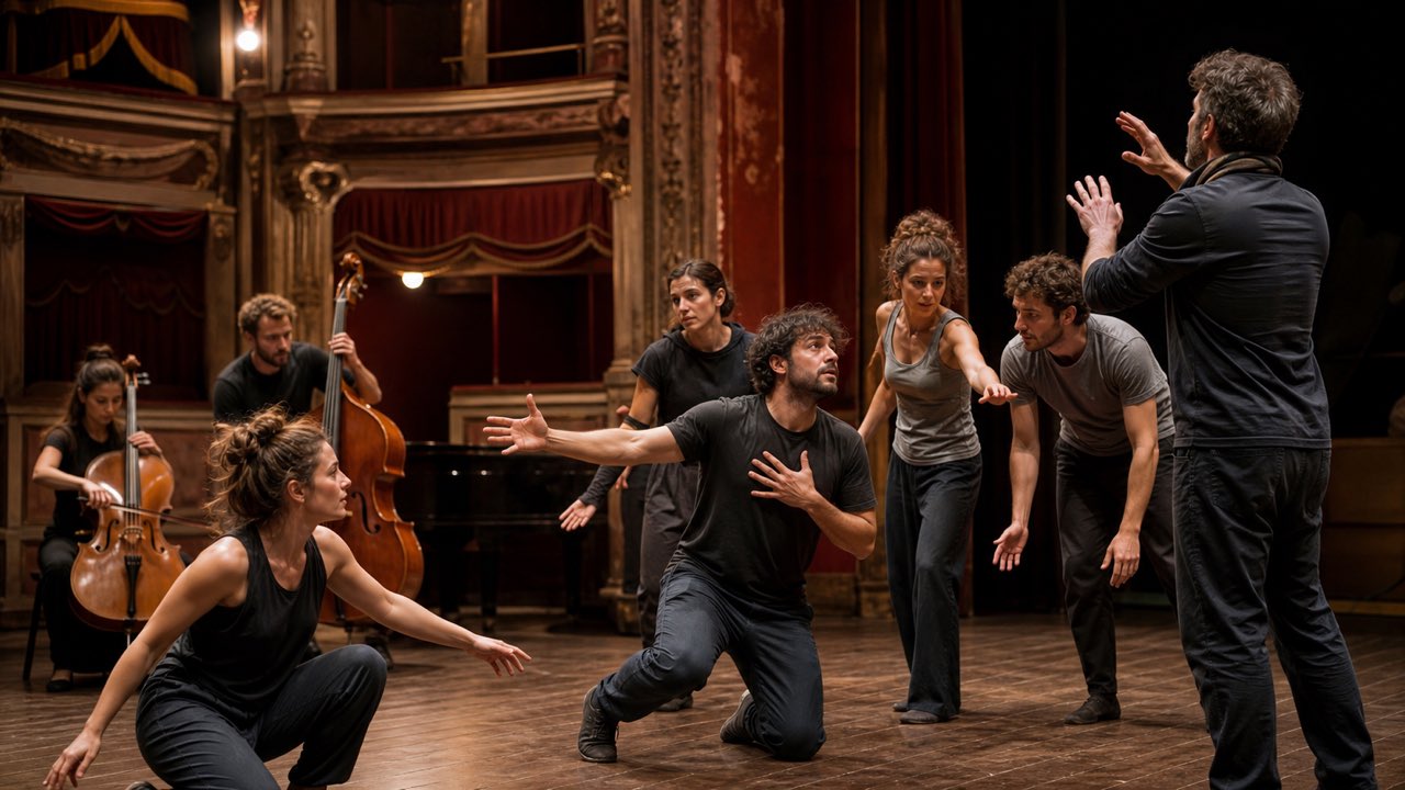 “Tra Corpo e Anima” a Viterbo: workshop teatrale dall’11 al 13 settembre 70 Partecipanti a un workshop teatrale durante una prova scenica con musica dal vivo